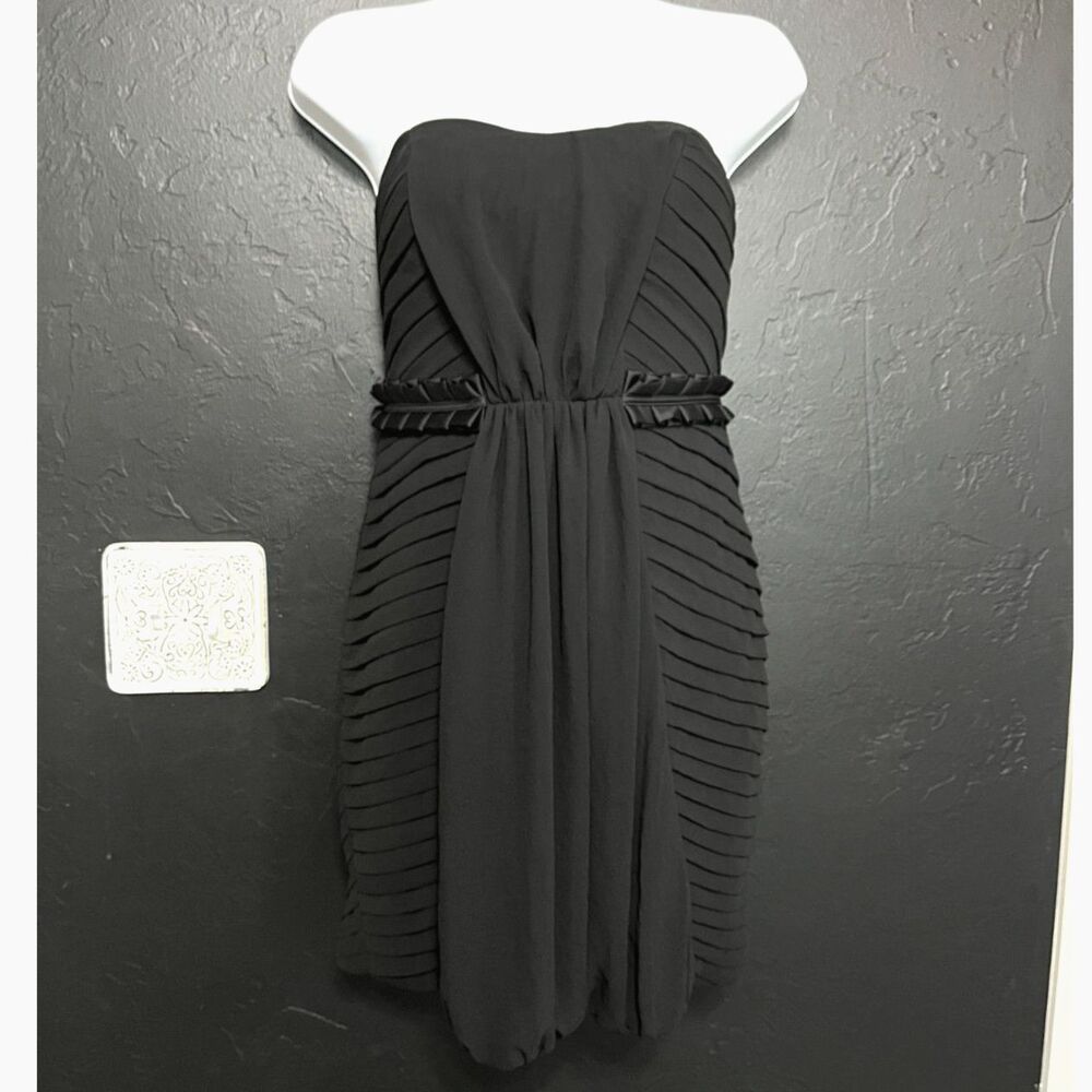 BCBGeneration Strapless Pleated Bubble-Hem Cocktail Dress | Size 0 - Picture 3 of 13
